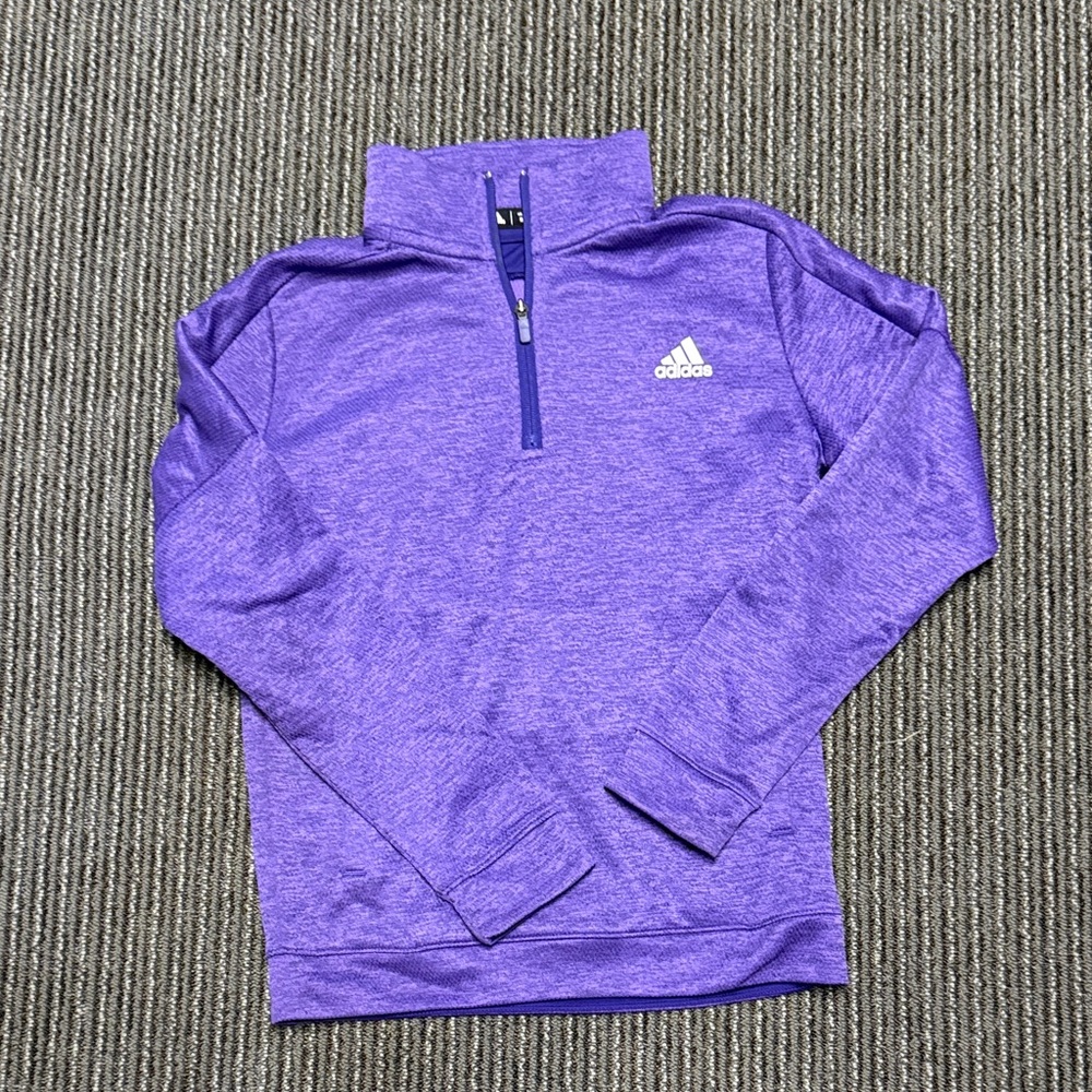 Adidas Kids Purple Quarter-Zip Sweatshirt